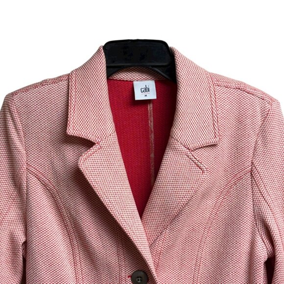 Cabi Amelia Pink Knit Blazer Styled Crop Jacket - Picture 3 of 9